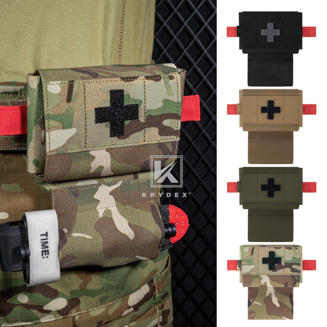 KRYDEX Micro Trauma Pouch IFAK Medical Insert TQ Holder for Belt MOLLE Vest