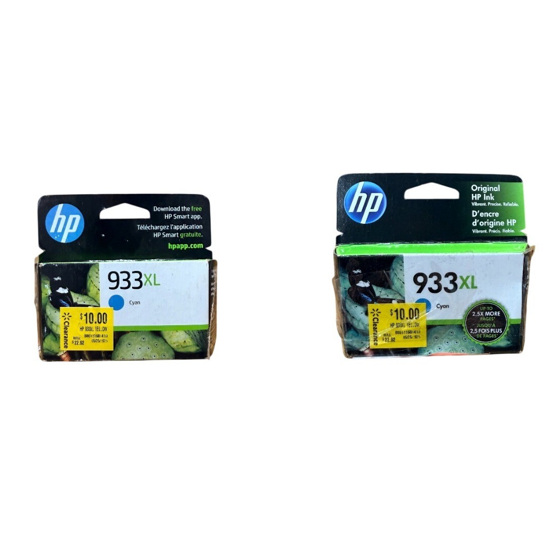 2 Pack New Sealed Genuine HP 933XL Cyan Ink Cartridge Exp 06/25, 05/22