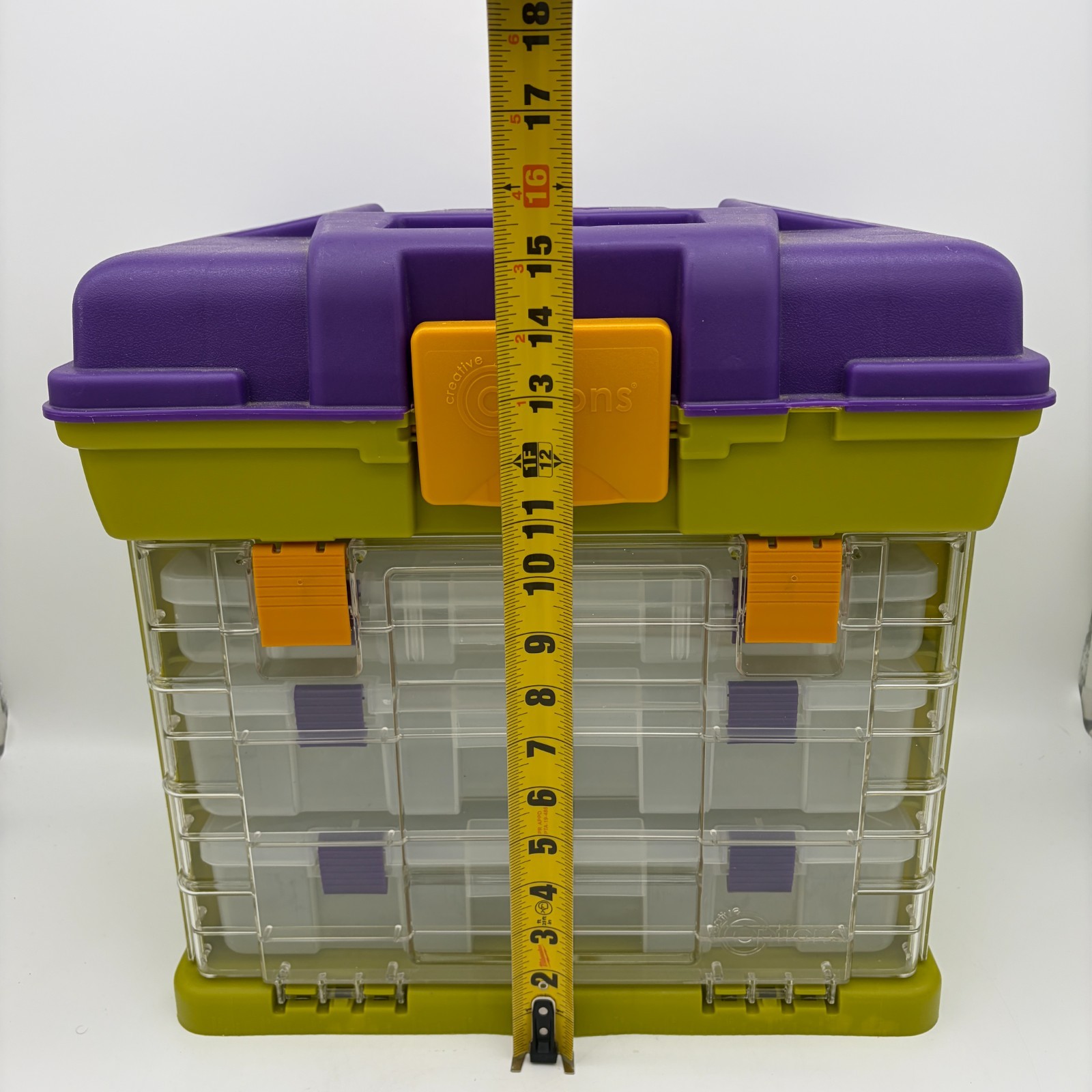 Creative Plano 1373 Multi-Tier Craft Scrapbook Storage Organizer 3 Clear Cases