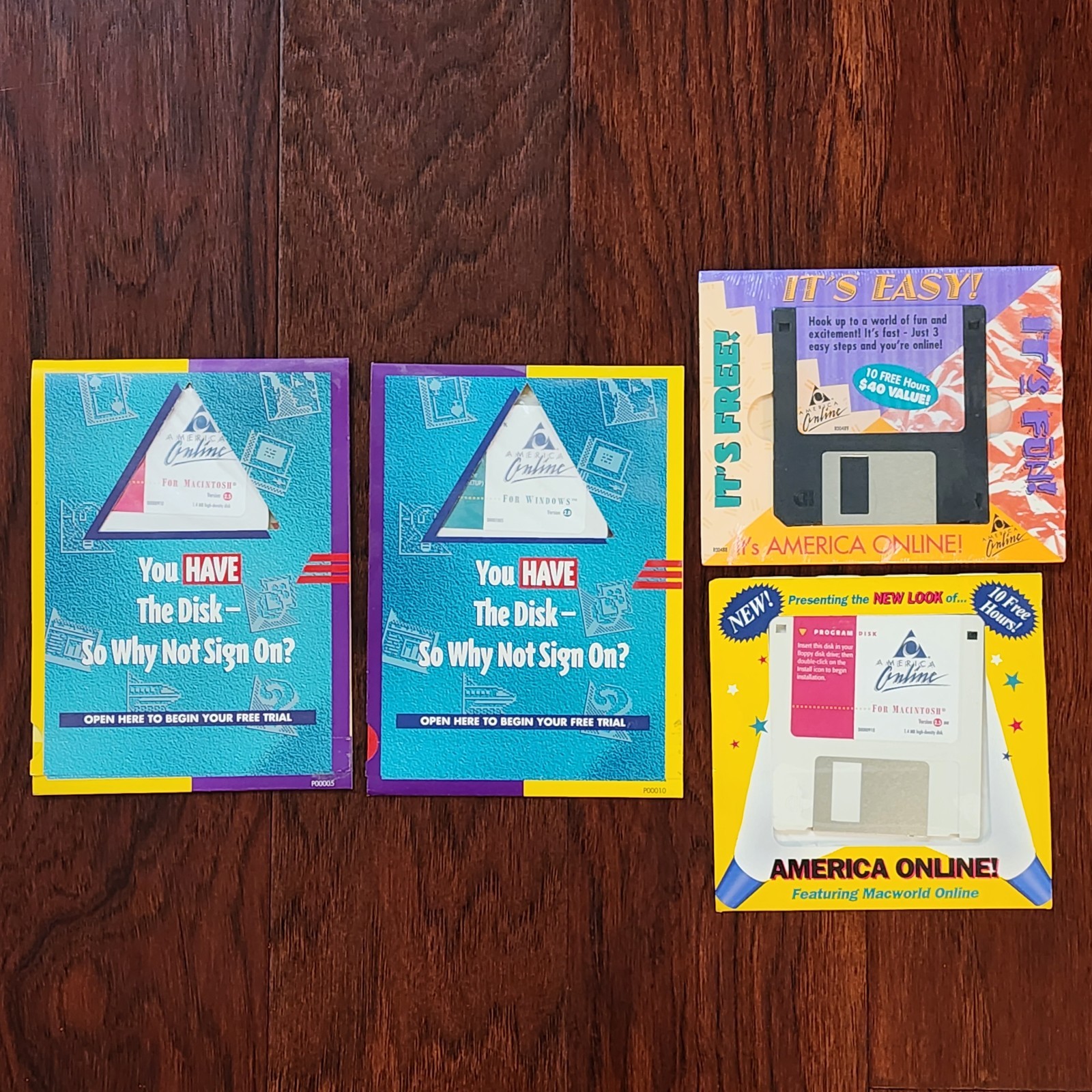 America Online AOL Floppy Disc Ver 2.5 for Macintosh 2.0 For Windows Trial Hours