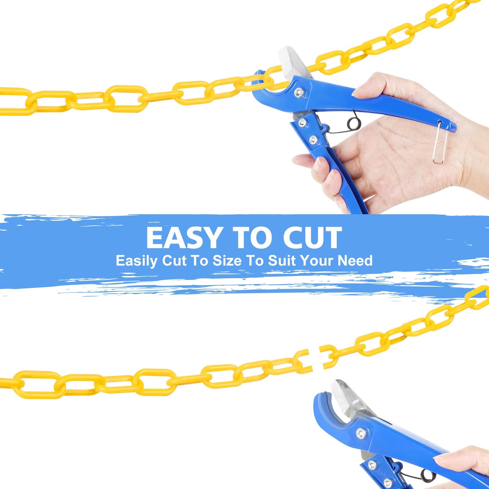 SNSMBNSR 200FT Plastic Chain, Yellow Chain Links, 200FT,