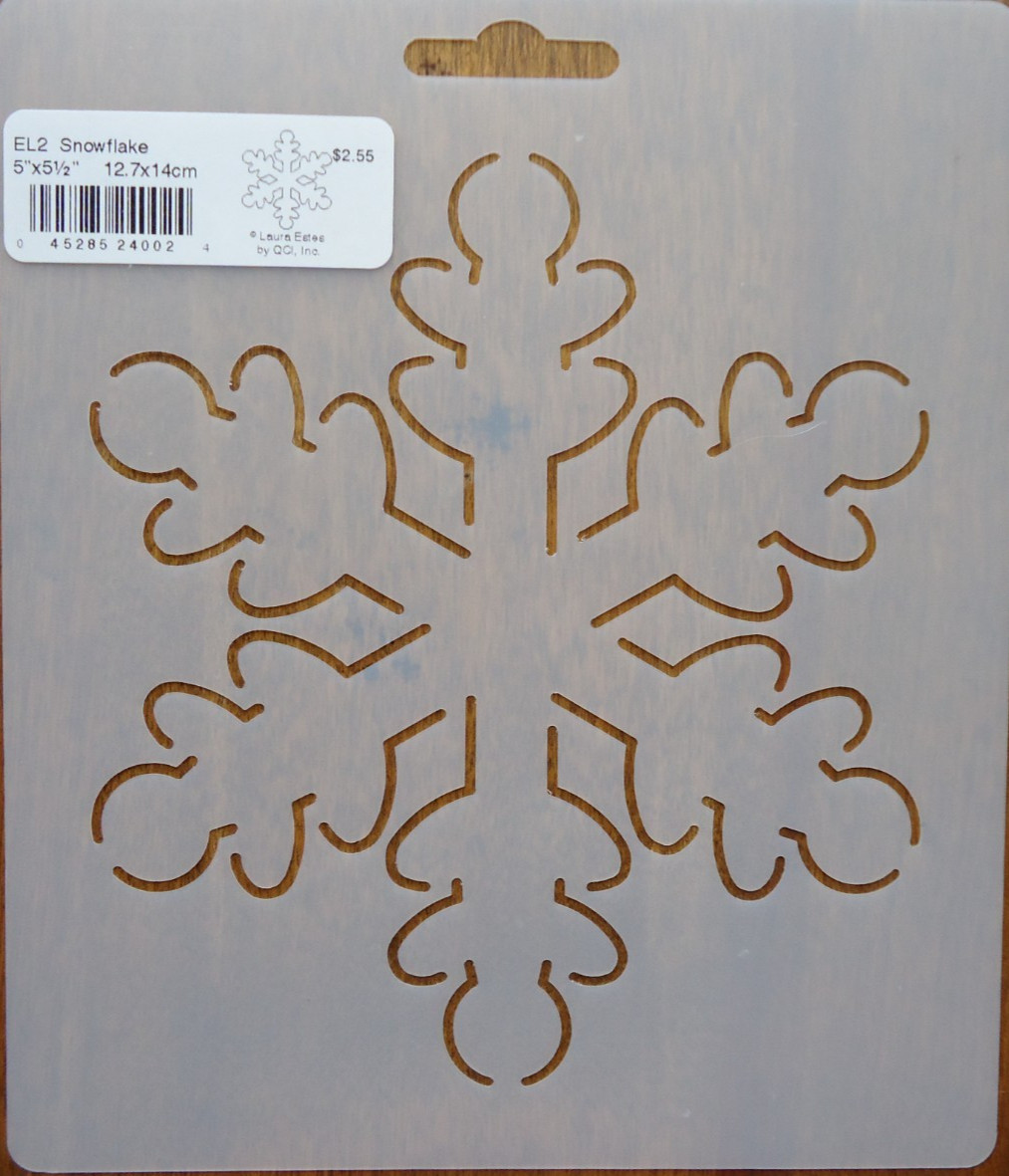 Stencil Quilting Snowflake 5"x5 1/2" 12.7x14cm QC template EL2 stitch quilt