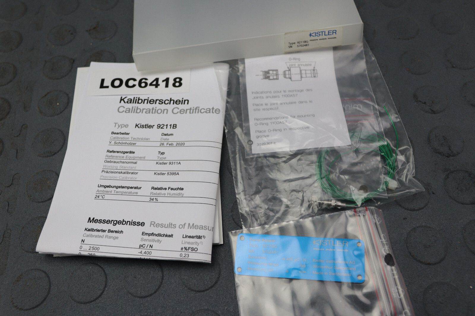 KISTLER TYPE 9211BG CAVITY FORCE SENSOR LOC6418