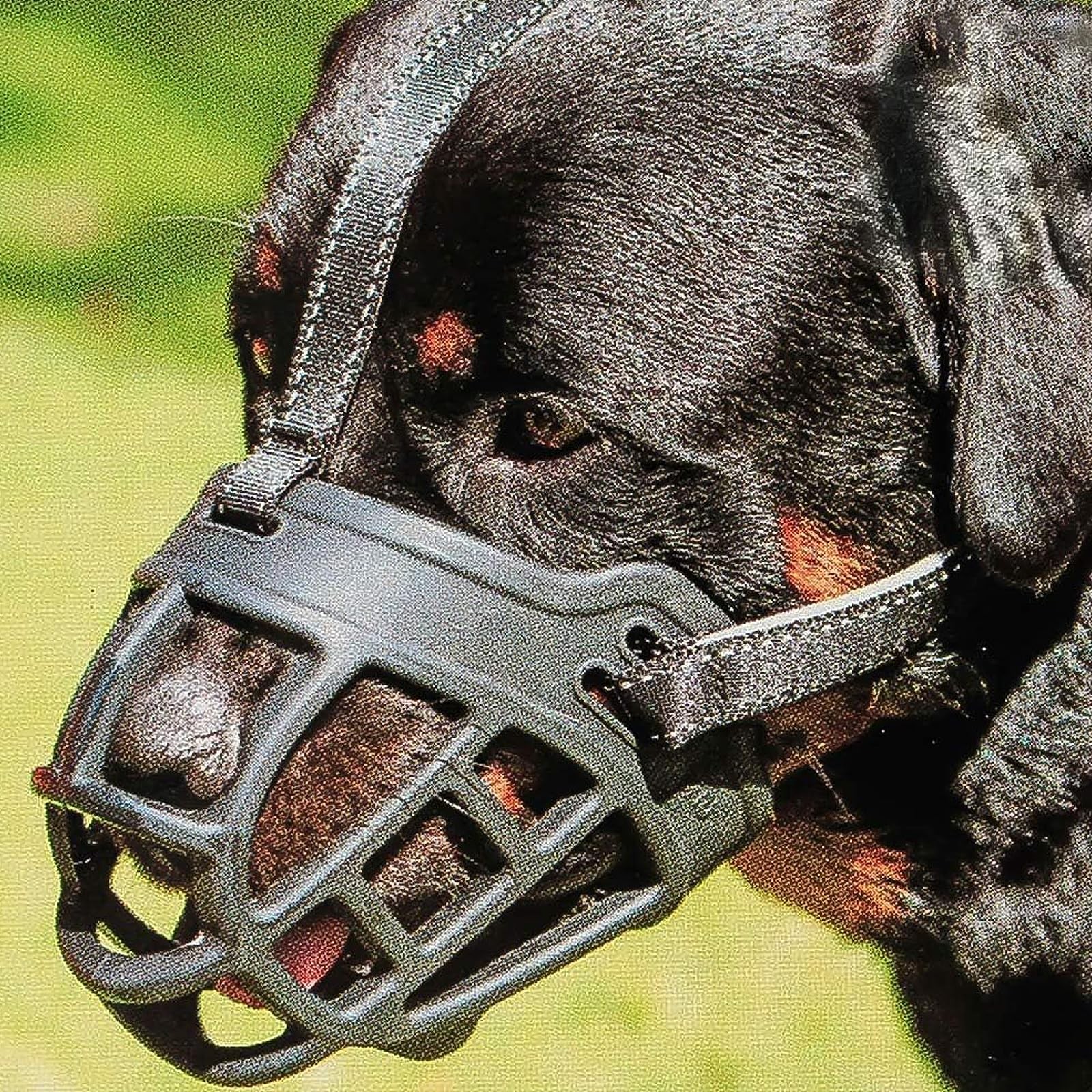 BARKLESS Dog Muzzle, Soft Basket Silicone 4 (Snout: 10.25"-12.25"), Black