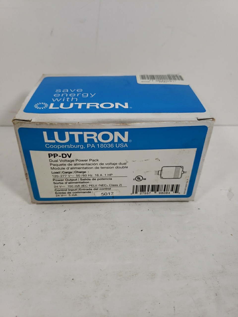 NEW - Lutron PP-DV Power Pack Dual Voltage 16A 120-277V