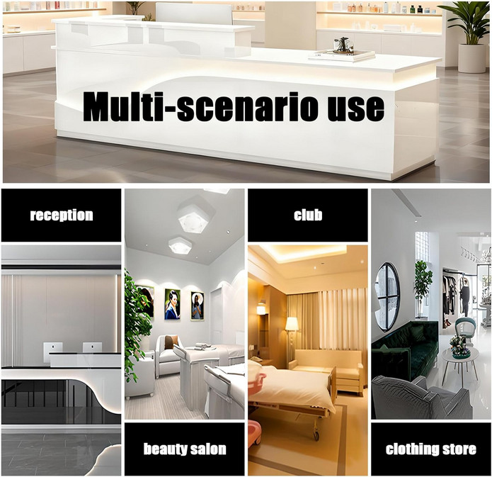 Modern Reception Front Desk Counter for Checkout, Lobby, Beauty Salon