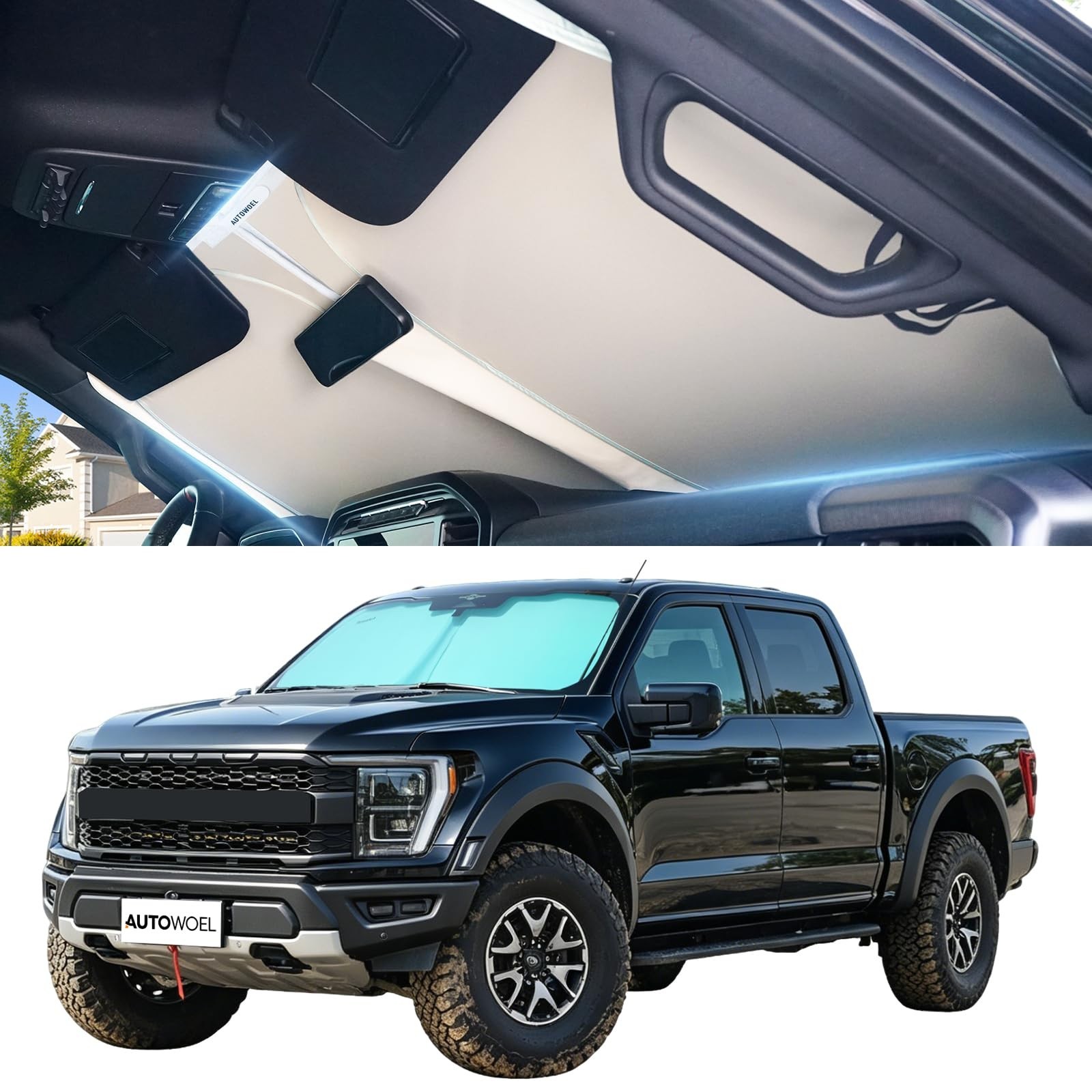 Car Windshield Sun Shade for Ford F150 2015-2026, Cooling Car Windshield Shad...