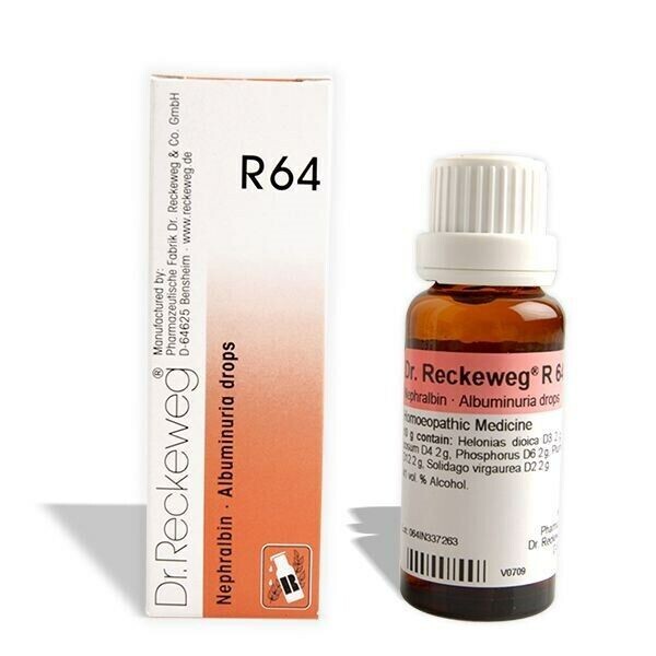 Pack of 5 Dr. Reckeweg R64 Albuminuria Drop (22ml) Homeopathic Drop - F/S
