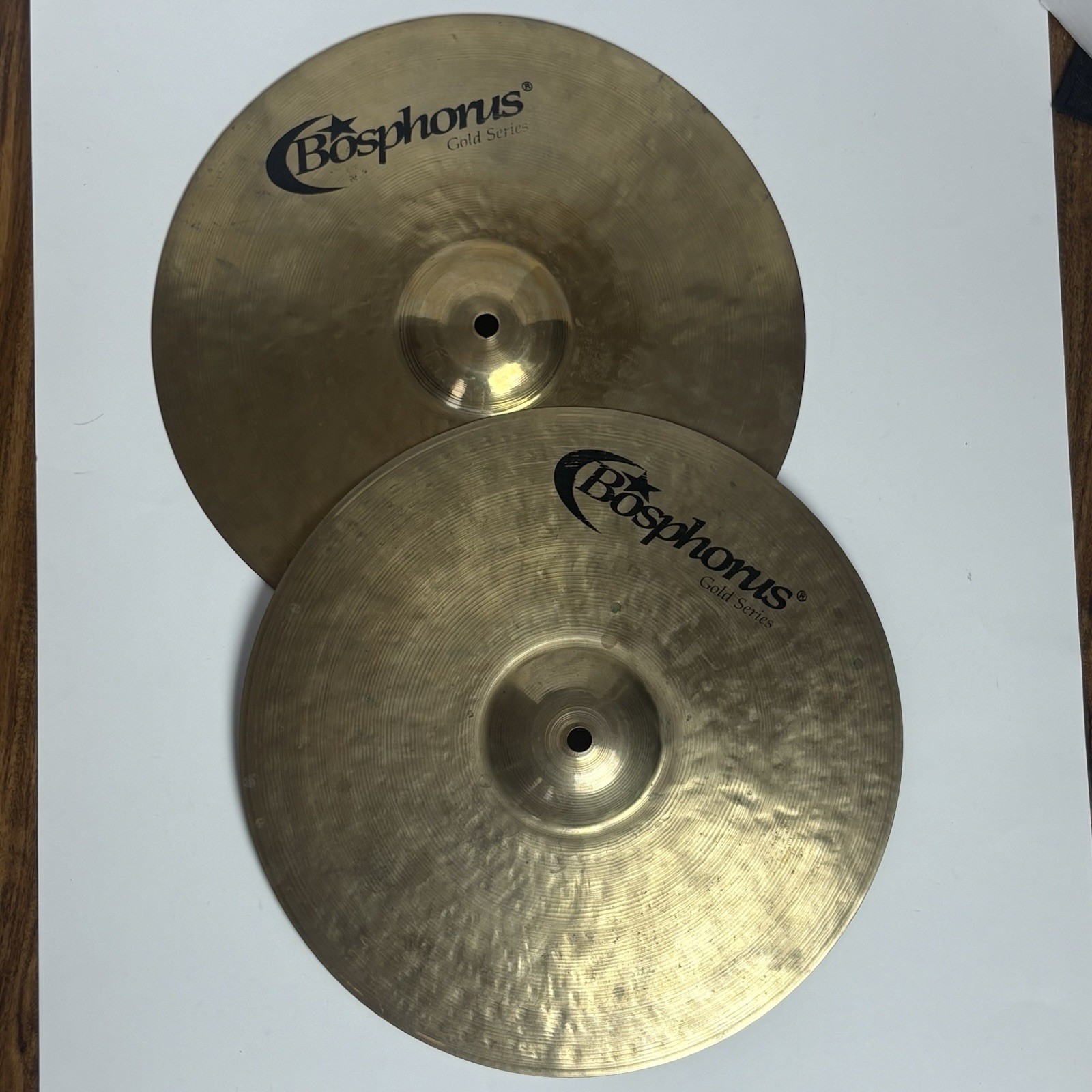 Bosphorus 14" Gold Series Hi-Hat Cymbals Pair Hand Hammered Turkish 1060g/1230g