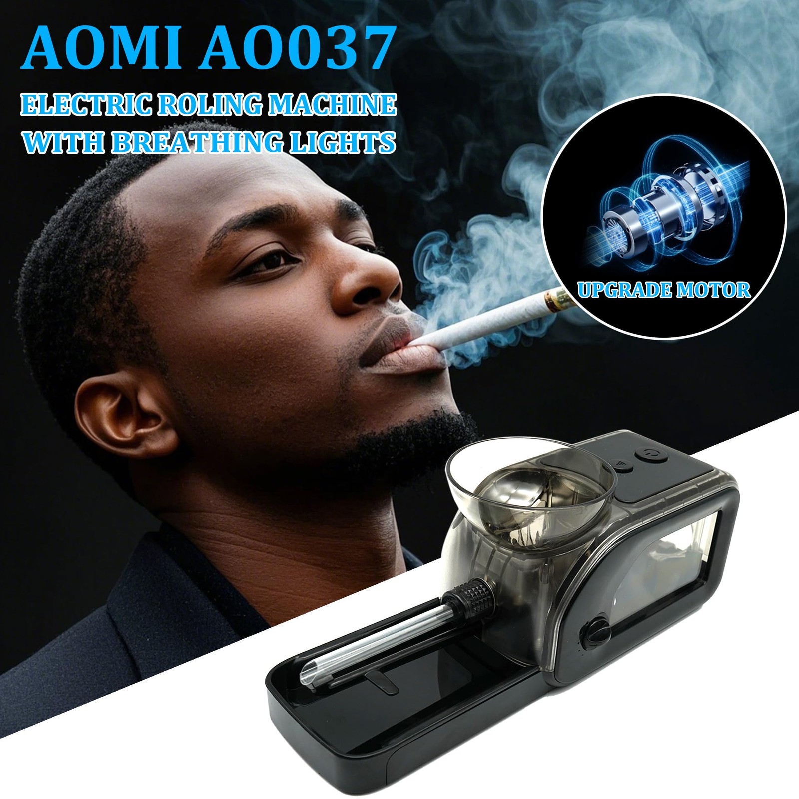 Electric Tobacco Cigarette Rolling Machine, Portable Cone Loader Injector Mac...