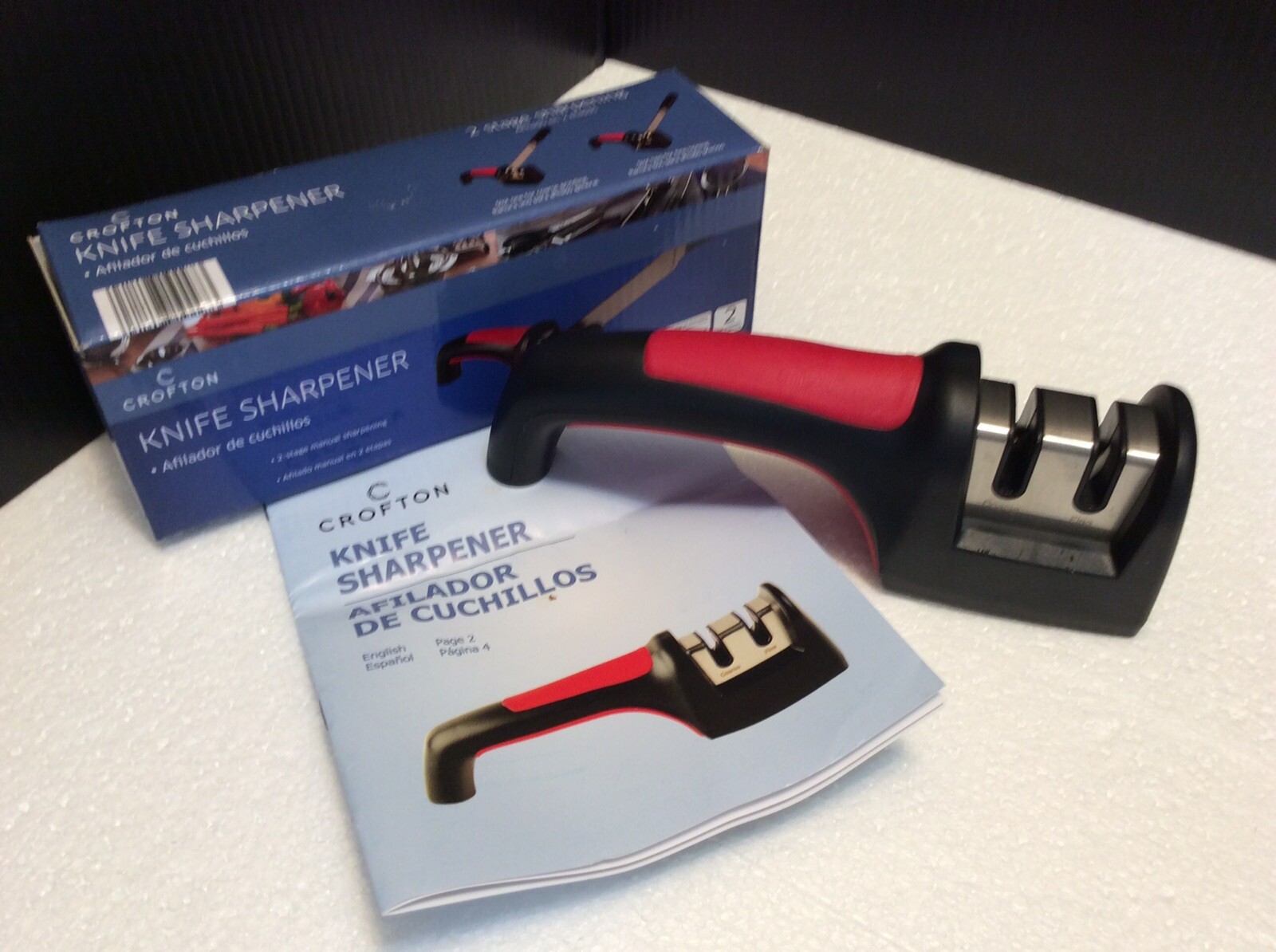 NEW Crofton Knife Sharpener 2 Stage Sharpening Coarse & Fine