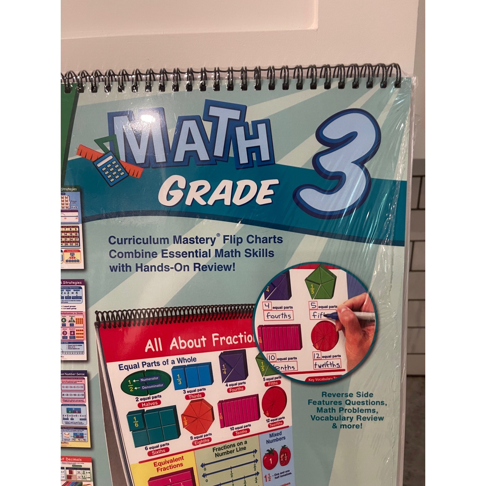 NewPath Learning Math Flip Chart Grade 3 Multicolor Curriculum Mastery 33-3001