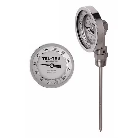 Tel-Tru Bc550r-2414 Analog Dial Thermometer, Stem 24" L