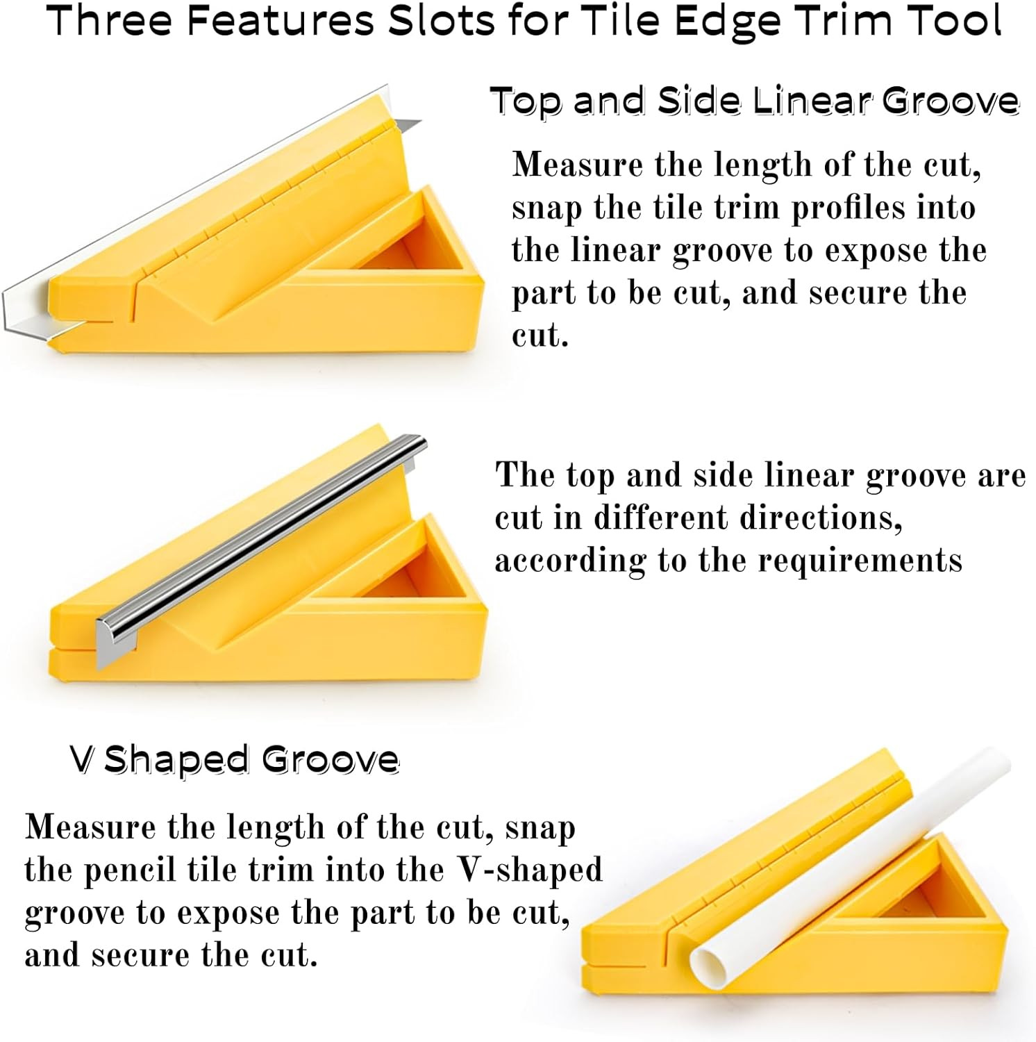 Tile Trim Tool, Tile Edge Trim Cutting Tool for Installation, Precise 45-Degree