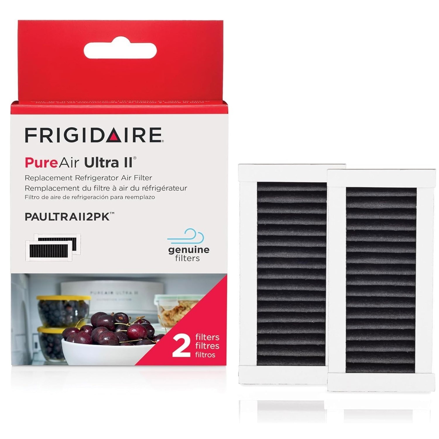 Frigidaire PAULTRAII2PK Pure Air Ultra II Air Filter 2 Pack, 3.8" x 1.8" 2 Count