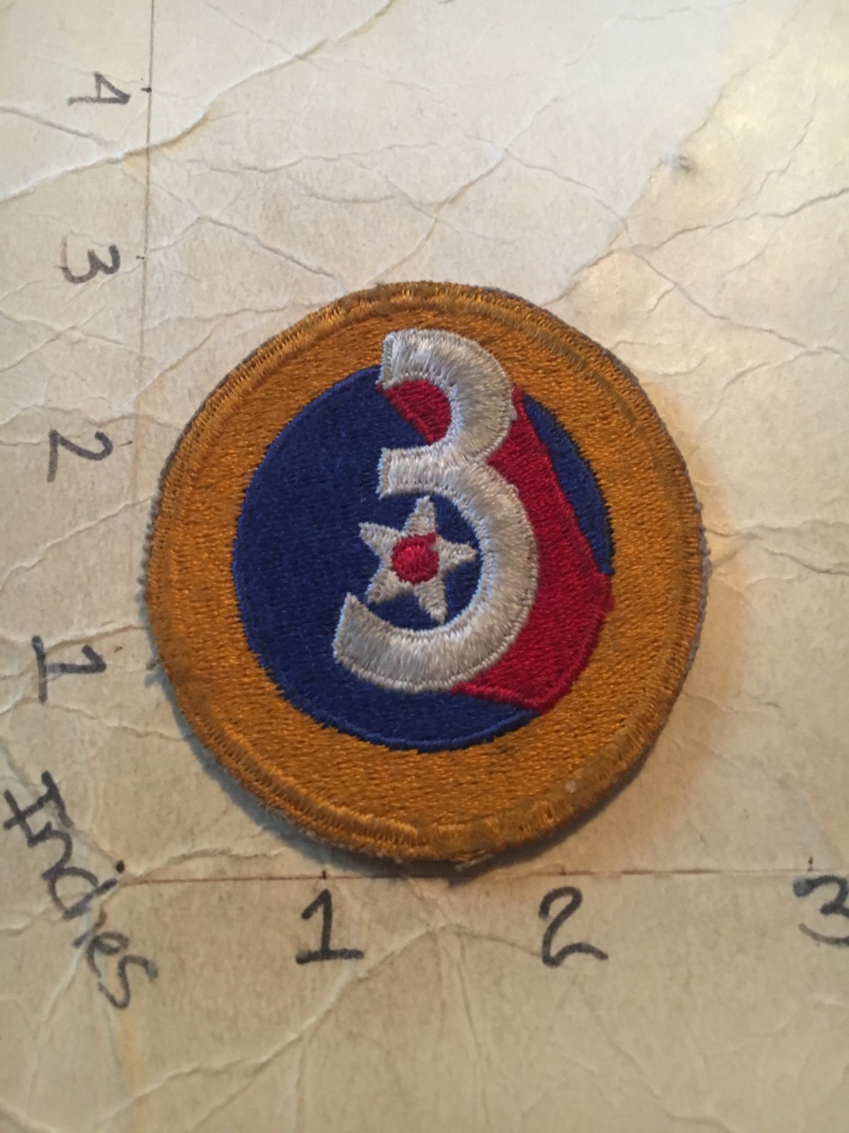 WW2 to Korea era US Army 3rd Air Force c/e no glow USAAF Patch 5/22/25