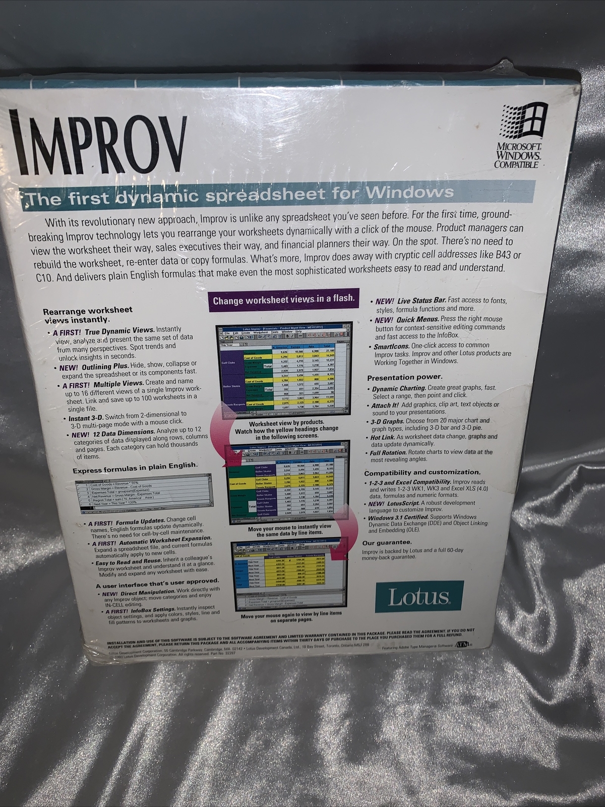 Lotus Improv Spreadsheet For Microsoft Windows - 2.0 - NEW In Sealed Box