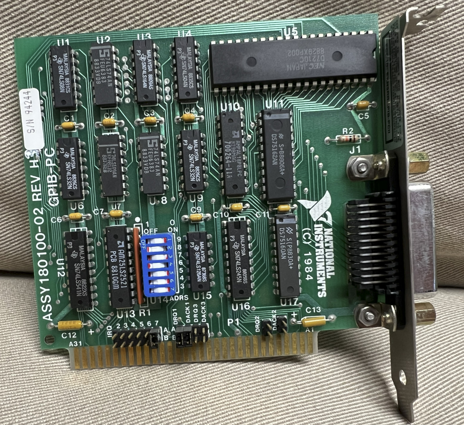 National Instruments GPIB-PC ISA Interface Board: ASSY 180100-02 REV H -GPIB ISA