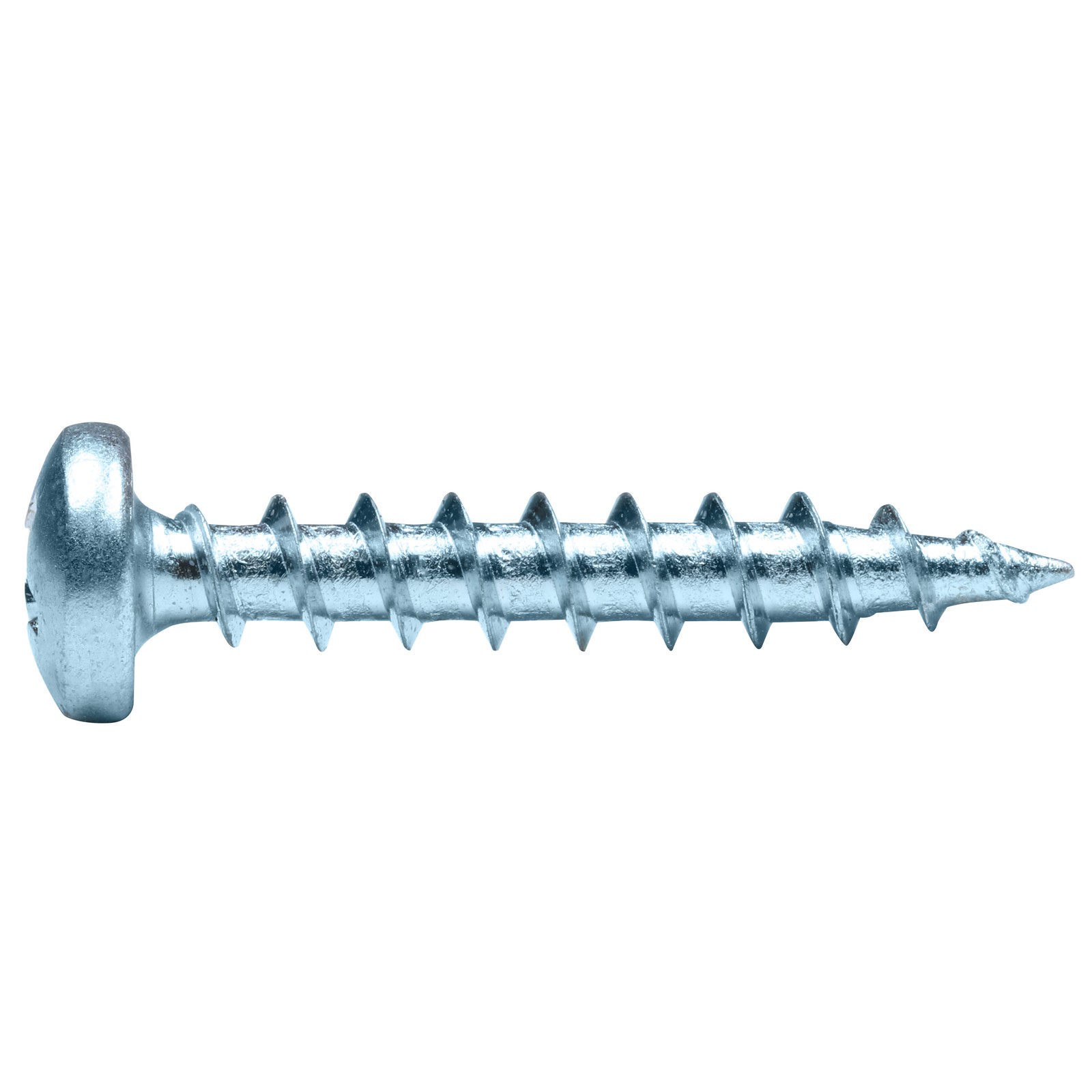 #8 x 1" Deep Thread Phillips Pan Head Screw Zinc Plated