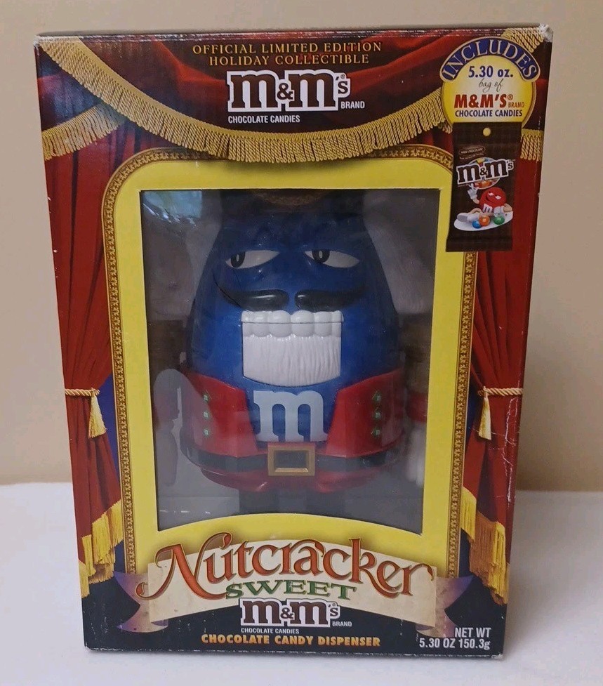 Vintage M&M's Nutcracker Candy Dispenser Blue Character Holiday Limited Edition