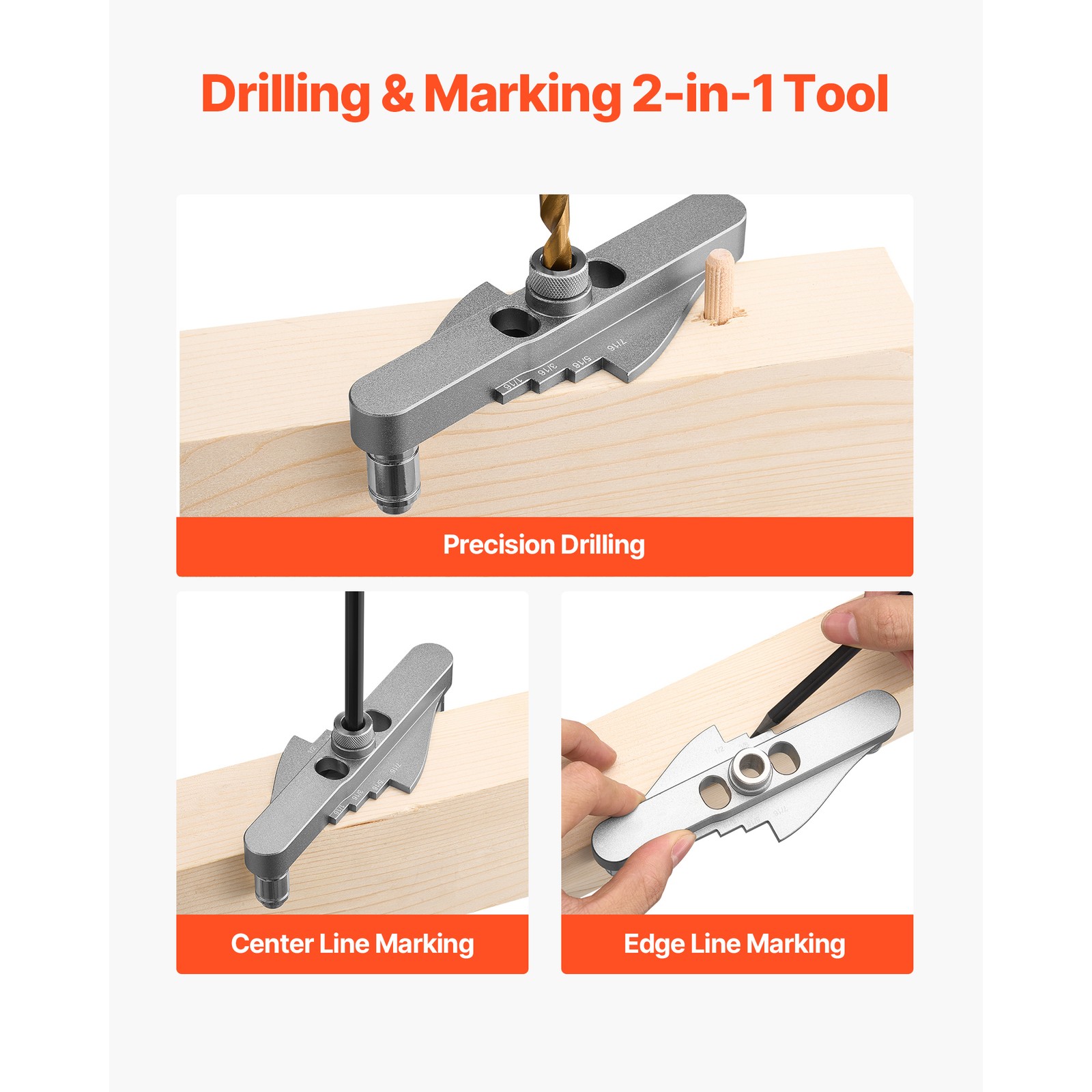 Uimoso Self-Centering Doweling Jig Kit for Woodworking with Drill Bits