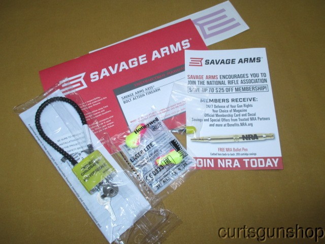 Savage Axis Bolt Action Rifle Manual, Lock, Paperwork Package