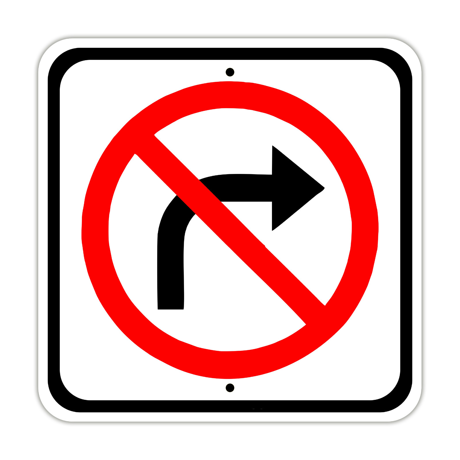 No Right Turn Road Street Highway Novelty Notice Aluminum Metal Sign