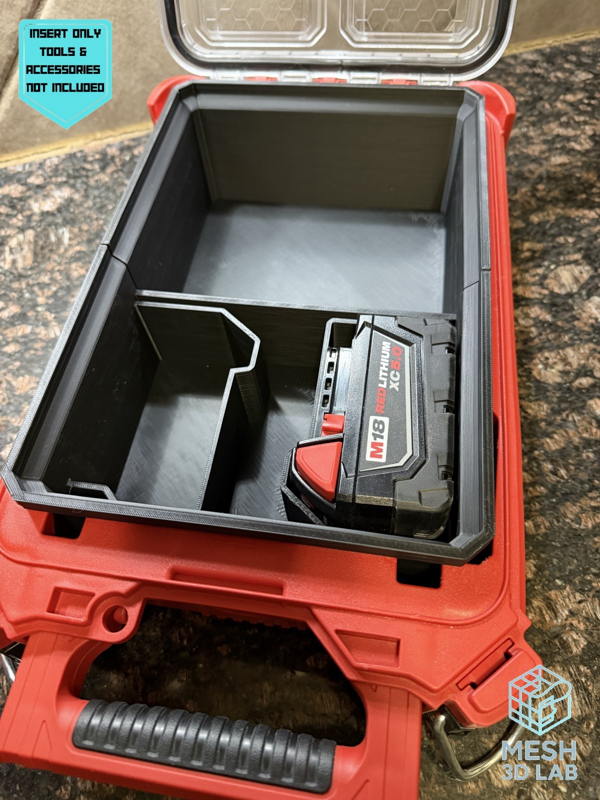 Milwaukee M18 Battery & Charger Insert for PACKOUT Organizer (Insert Only)