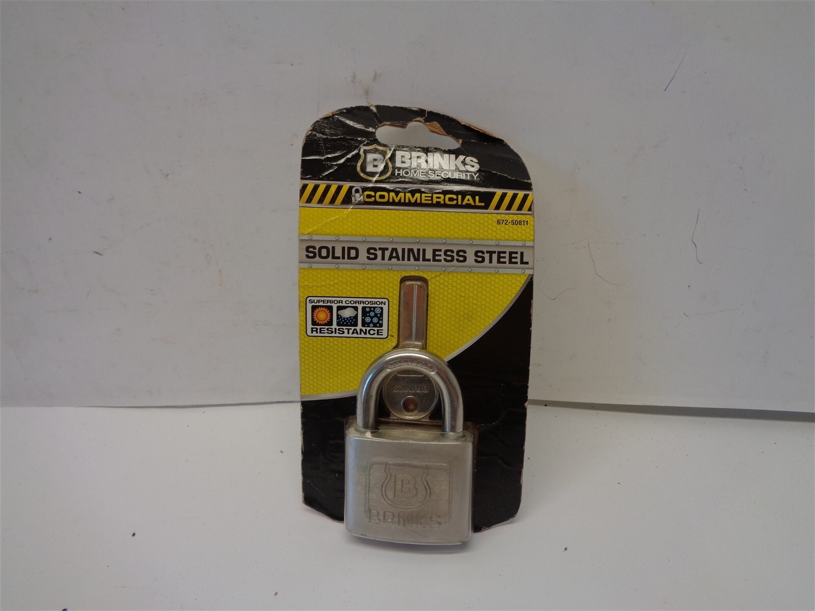 Brinks Solid Stainless Steel Commercial Grade Padlock P/N 672-50811