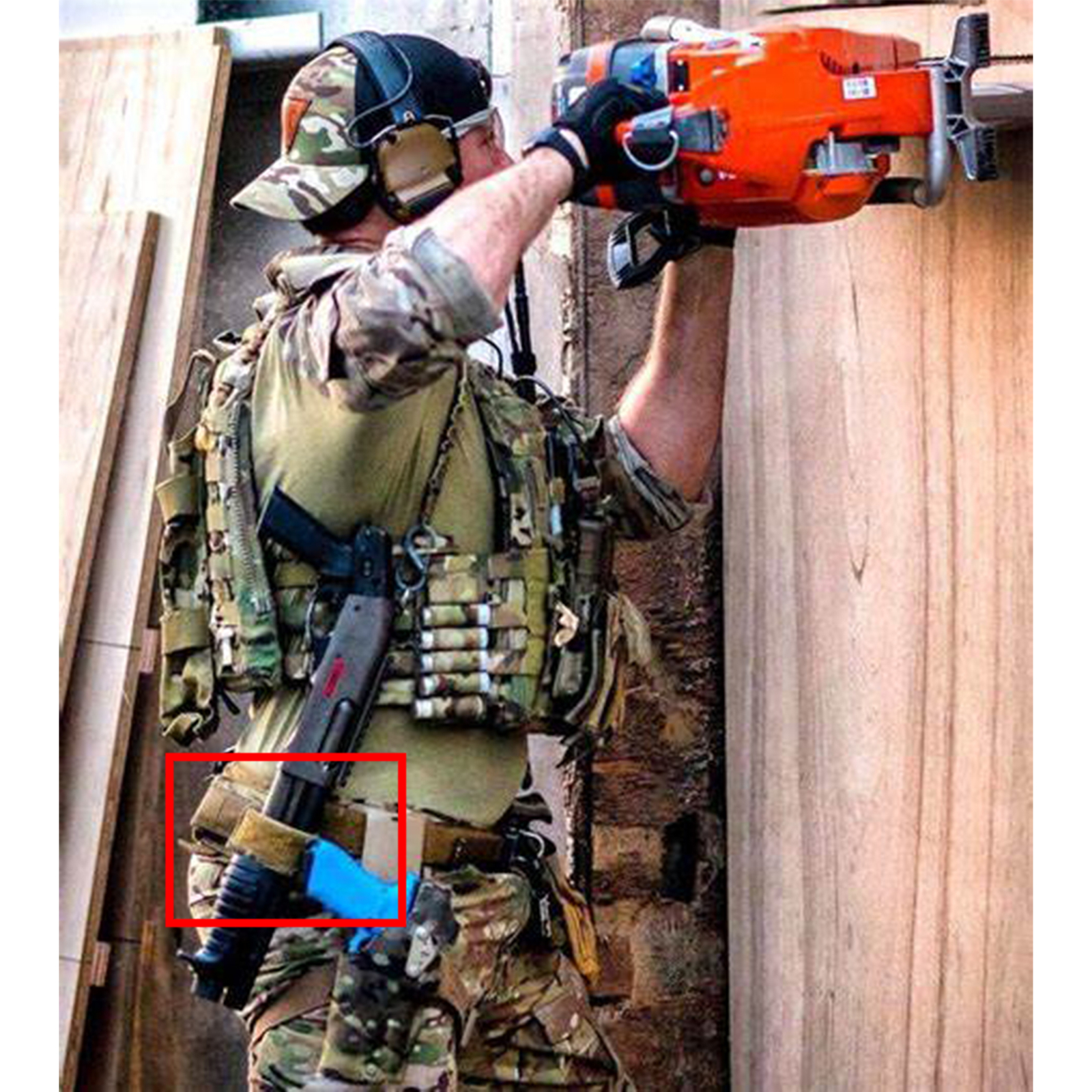 Tactical EI style Belt launcher fixing ring stabilizing ring