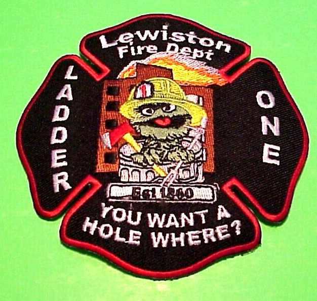 LEWISTON  MAIINE  EST. 1860  LADDER ONE  ME  4" FIRE DEPT. PATCH FREE SHIPPING!!