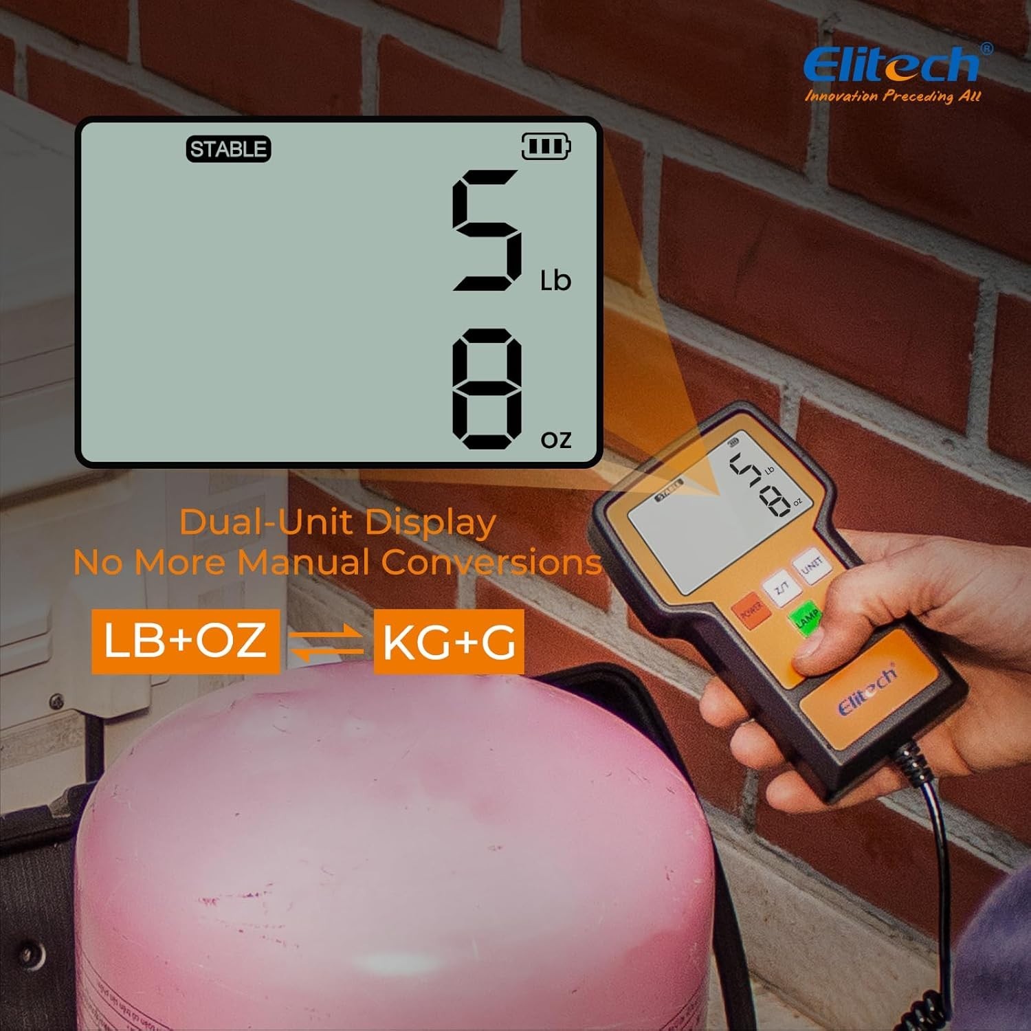 High Precision 220Lb Refrigerant Charging Scale with Slip-Resistant Platform