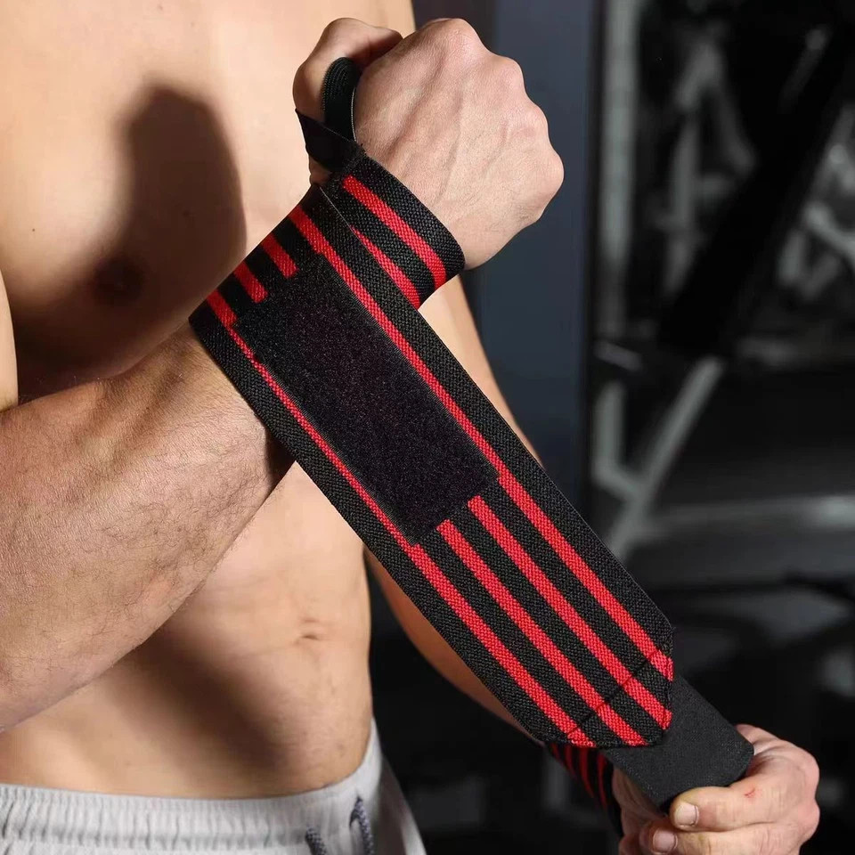 1 Pair Weightlifting Wrist Wraps Gym Fitness Support Straps Workout Training