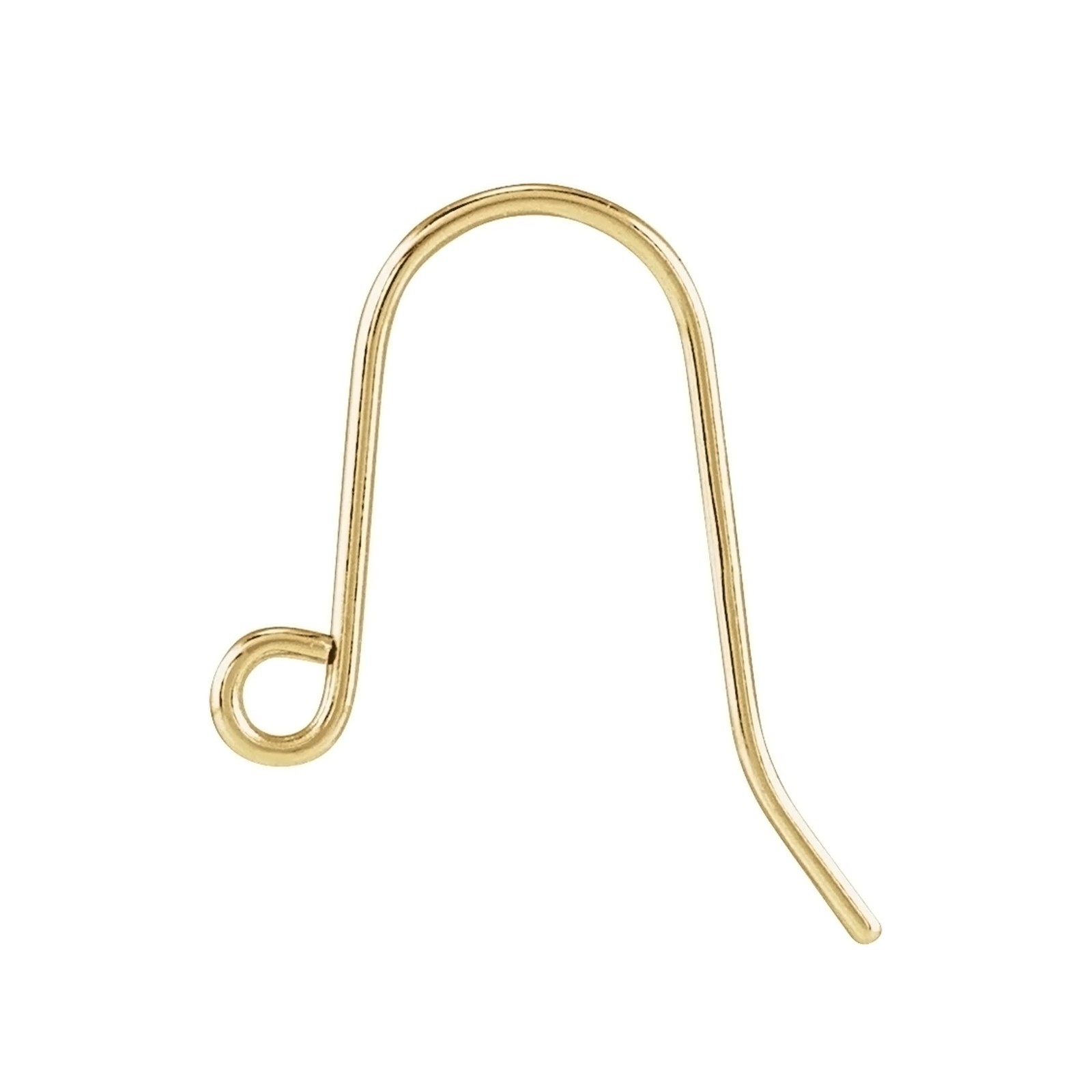 14K Yellow Gold French Wire Earring Top 2 pcs