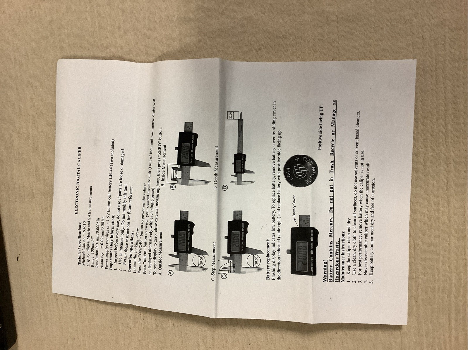Digital Caliper- Bead landing Digital Caliper 4-100MM
