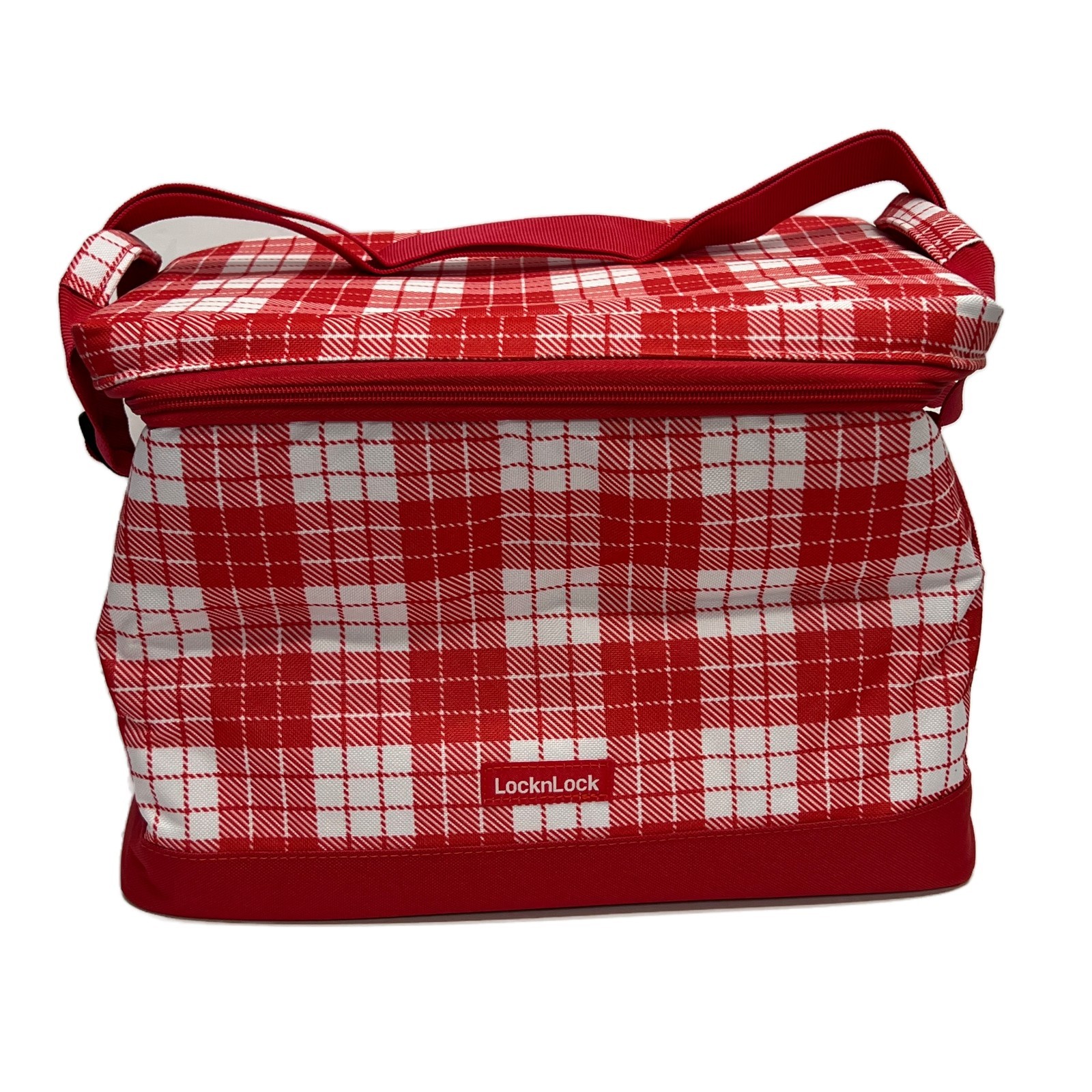 LocknLock Flat Top Insulated Printed Cooler Bag Lunch Bag K313530 RED GINGHAM