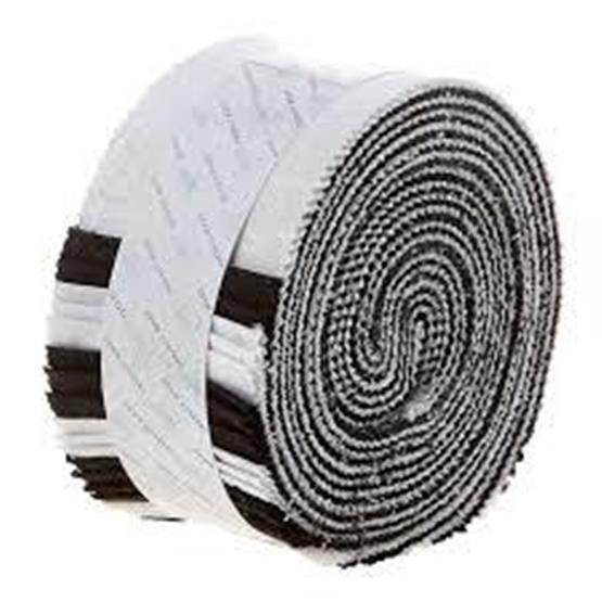 Camelot Fabrics OPALESCENT  PINWHEEL  40 Pieces  2 1/2" wide  Black n White