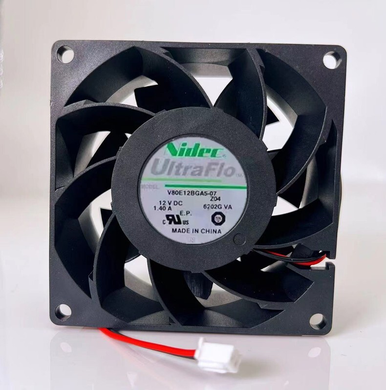 1 PCS  NIDEC Fan V80E12BGA5-07  DC 12V 1.4A 8038 8cm   2-PIN cooling fan