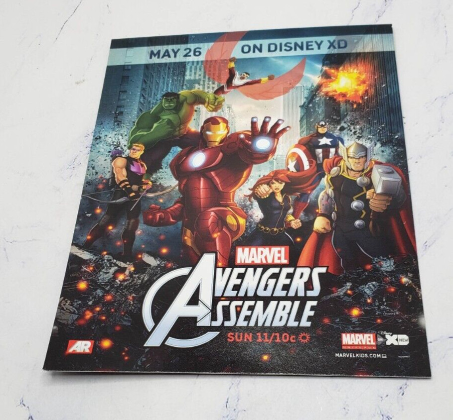 Marvel Animation Avengers Assemble 2013 Disney XD Promo Card Iron Man Hulk