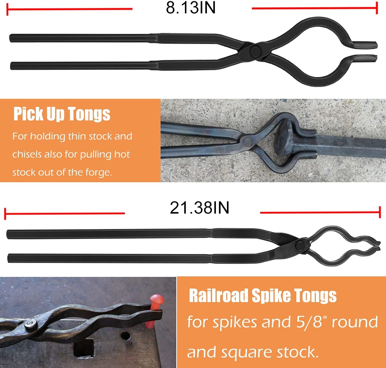 8Pcs Blacksmith Tongs Expert Replacement Tongs/Blacksmith Starter Tool Hook Jig