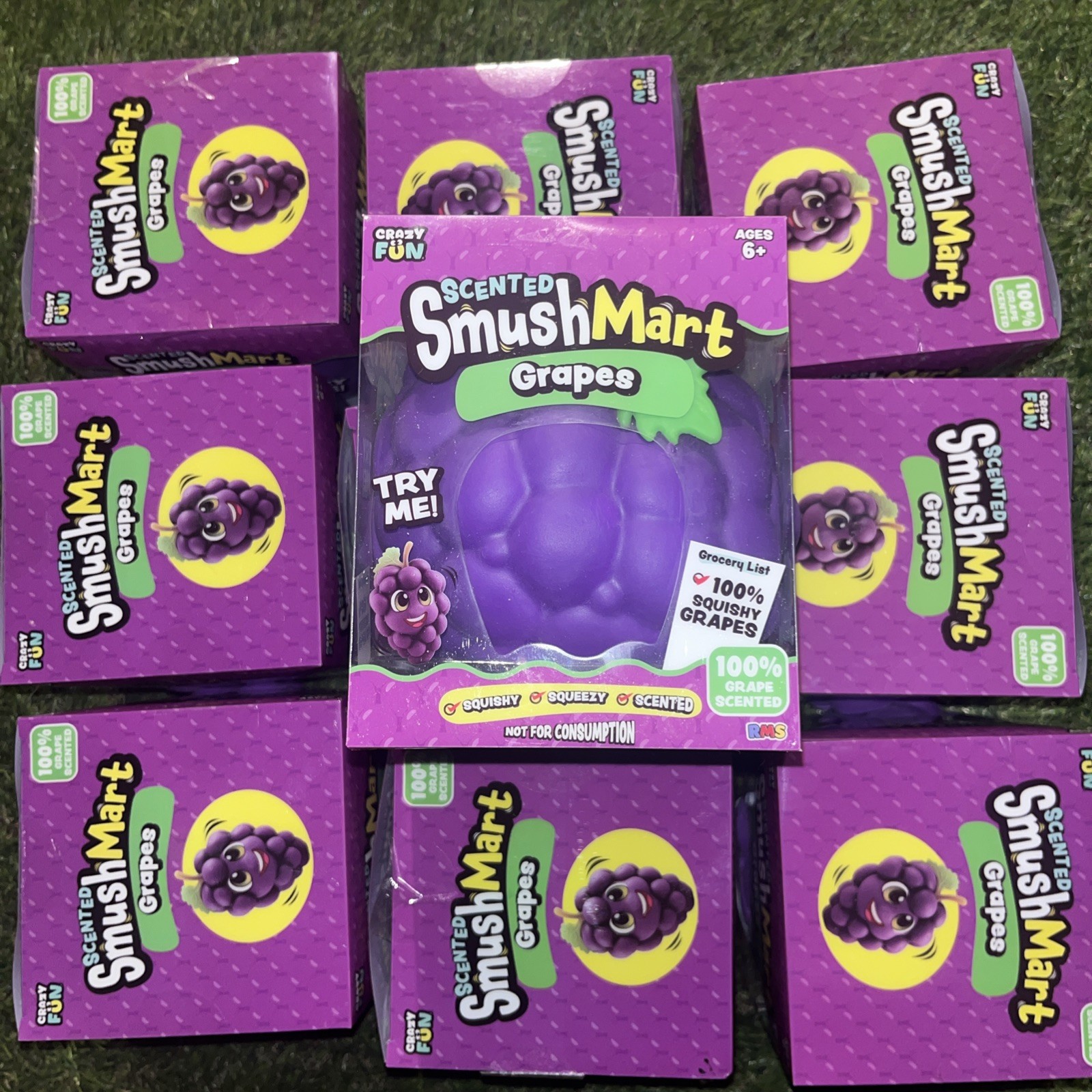 Smush Mart GRAPES VIRAL Scented 6" Jumbo Squishy by Crazy Fun RMS New Smushmart
