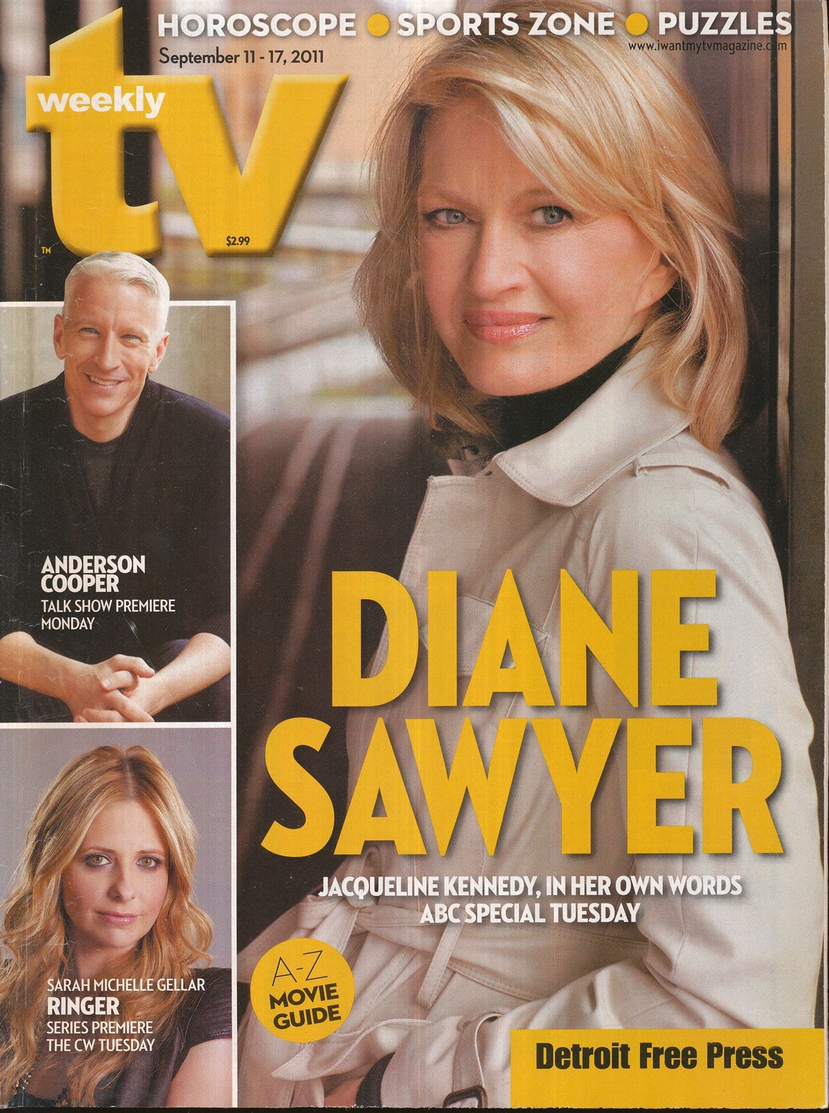 TV WEEKLY 2011 SEPT. 11-17 DIANE SAWYER (FAIR/GOOD CONDITION)