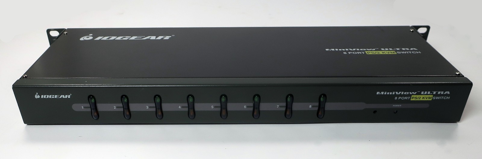 IOGEAR GCS138 8-Port MiniView Ultra PS/2 KVM Switch ~ No Power Adapter