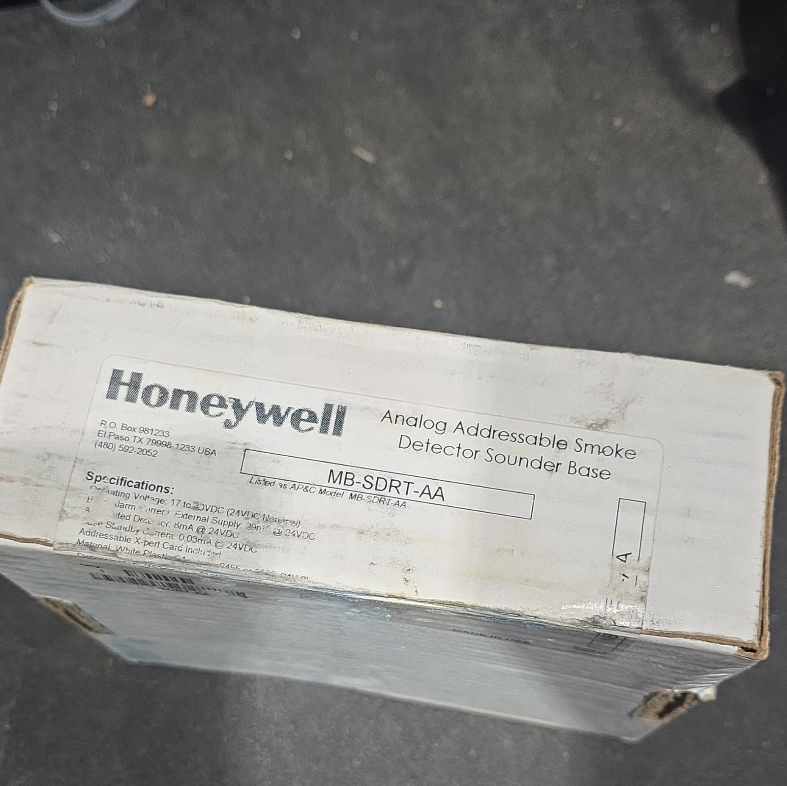 Honeywell MB-SDRT-AA Analog Addressable Smoke Detector Sounder Base