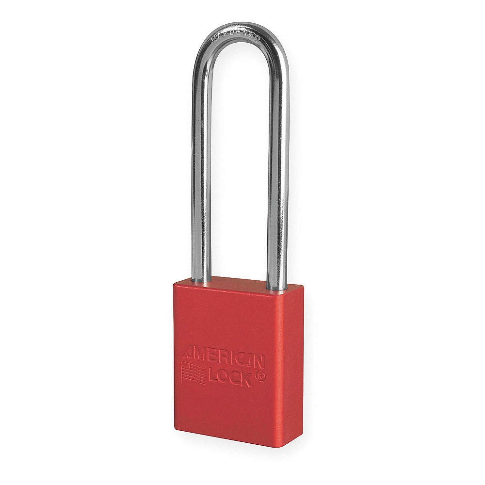 AMERICAN LOCK A1107KARED Lockout Padlock,KA,Red,1-7/8"H 4ENE4