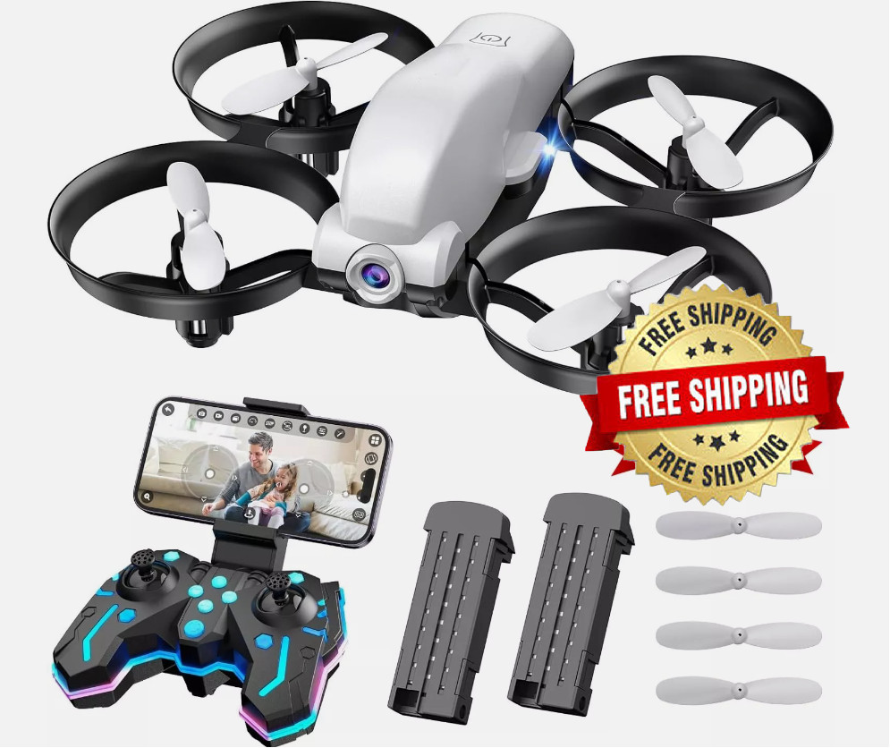 Drone con cámara HD video FPV en vivo con WiFi y giro de 360° para principiantes