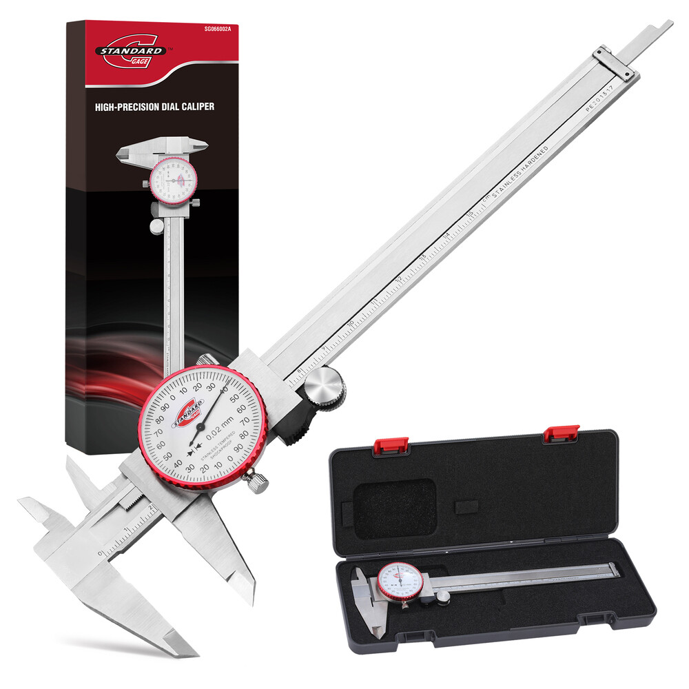6"/150mm ±0.02mm Metric Dial Caliper Measuring Tool Analog Precision Caliper USA