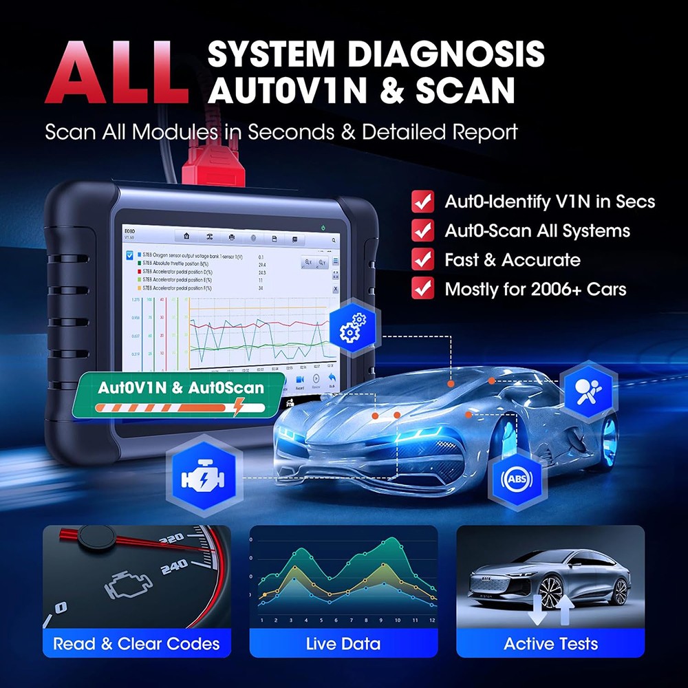 2026 Autel MaxiCOM MK808S Bidirectional Car Diagnostic Scanner Tool Key Coding