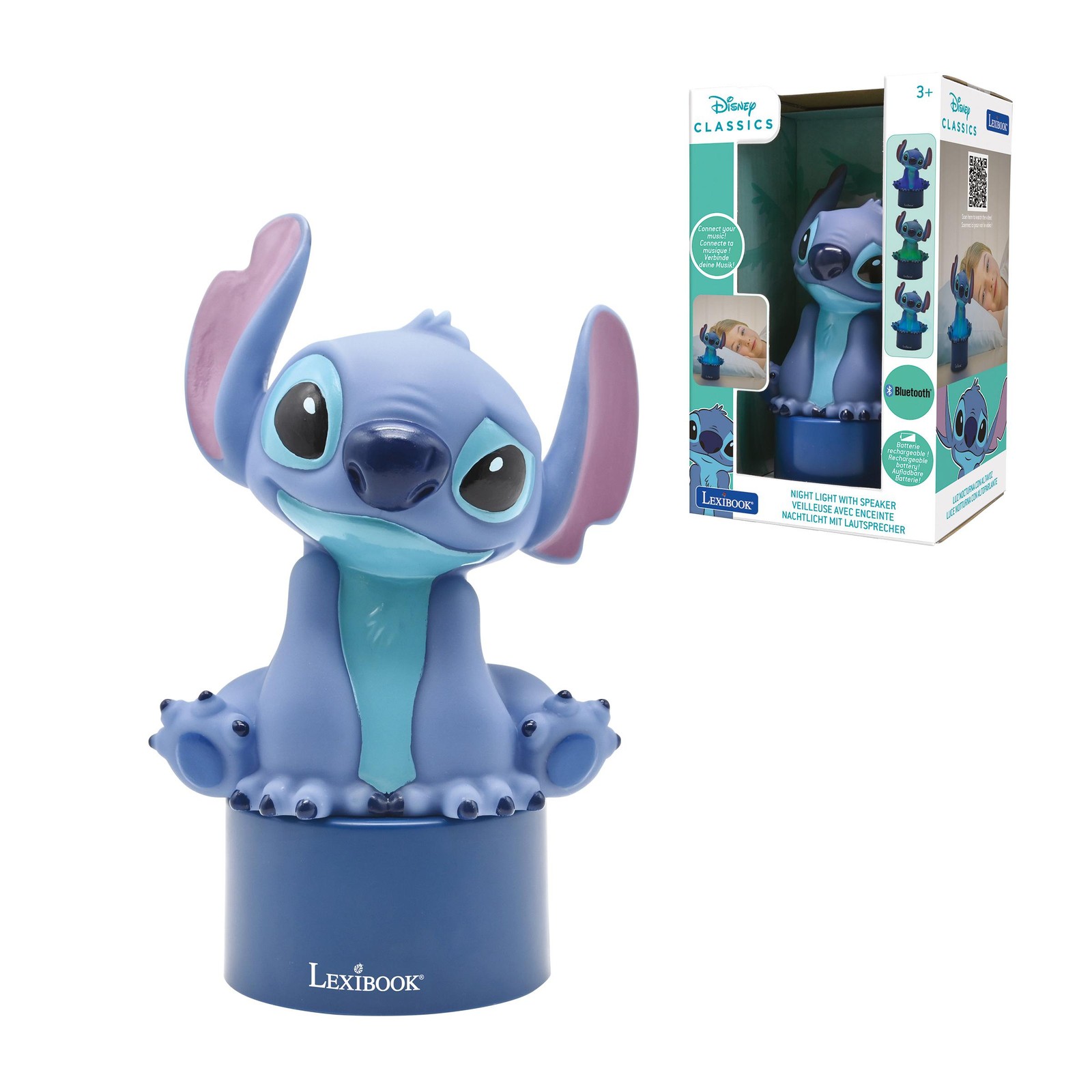Lexibook, Disney Stitch, Stitch Bluetooth Speaker Nightlight, Blue, NS02D