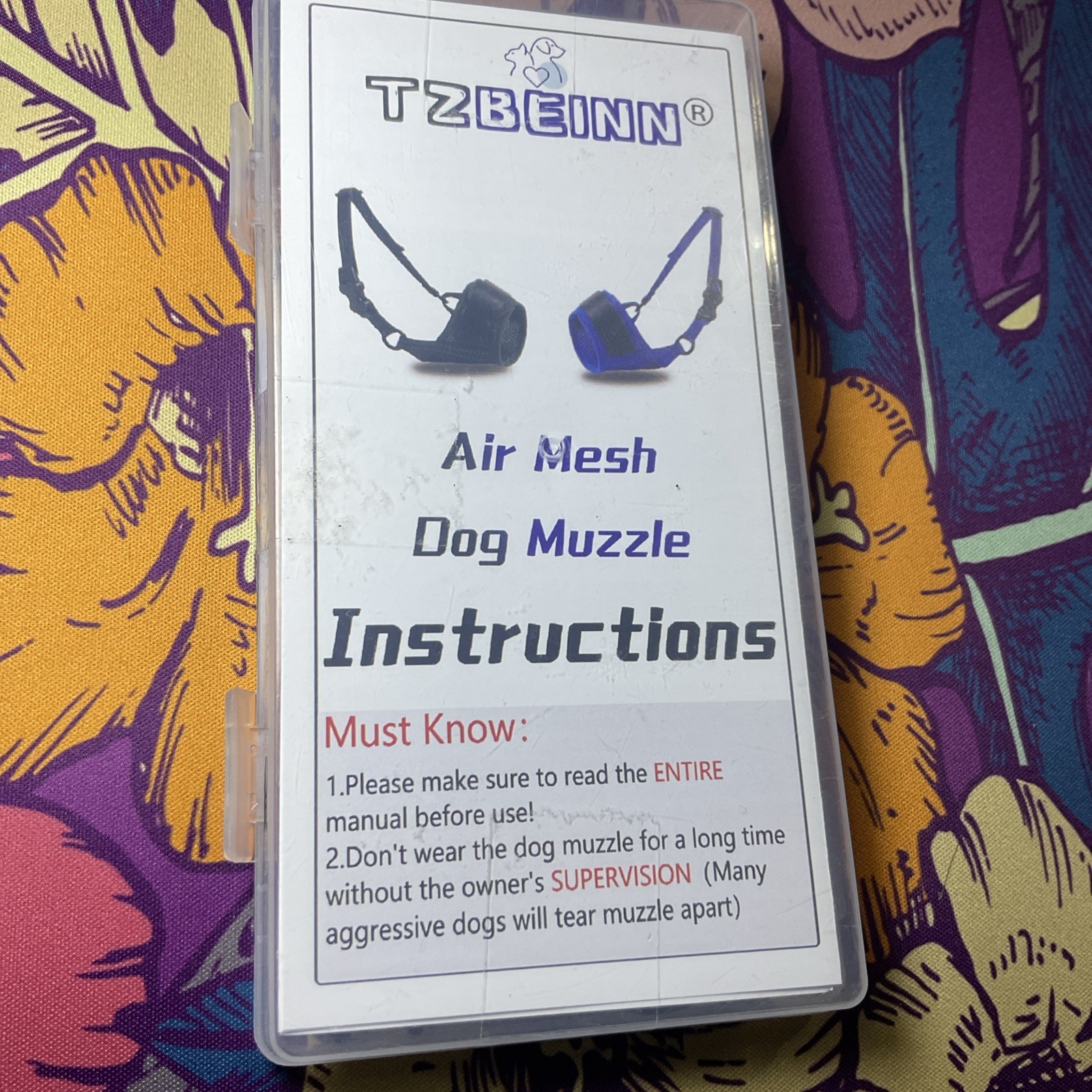 TZBEINN Air Mesh Dog Muzzle Size M Nylon Breathable Training Safety Guard